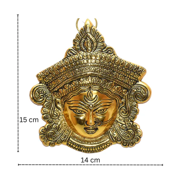 Gold-Toned_Durga_Face_Decorative_Idol