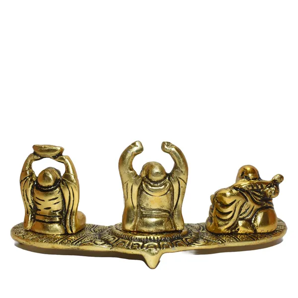 Metal_Traditional_Ornate_Laughing_Buddha_Figurine_Set