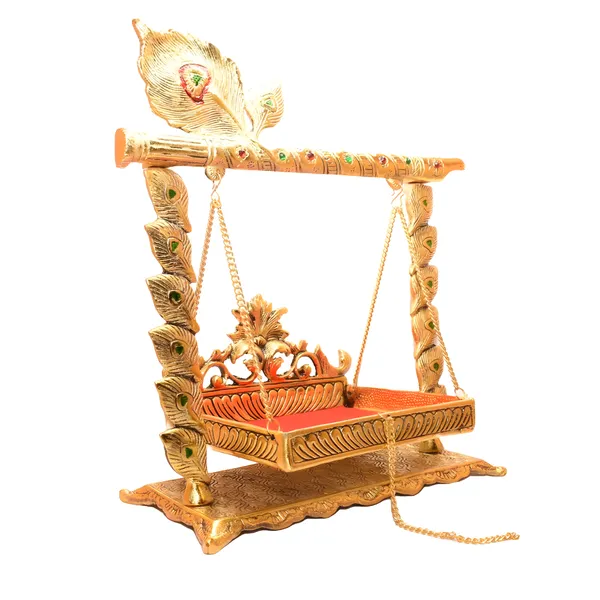 Gold_Tone_Religious_Peacock_Motif_Jhula_Swing