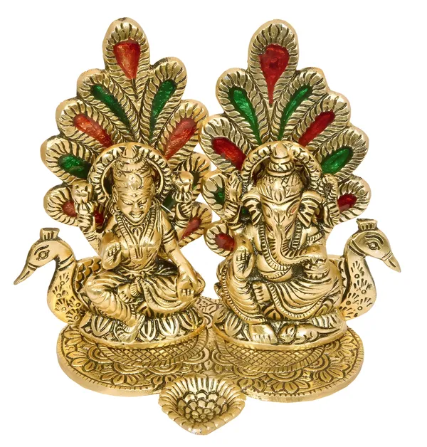 Gold-Tone_Lakshmi_Ganesha_Peacock_Religious_Idol