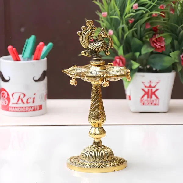 Aluminium_Traditional_Peacock_Multi-Wick_Diya_Stand