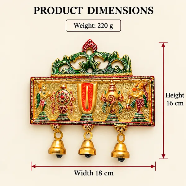 Wall_Hanging_Tirupati_Balaji_Symbol_Shankh_Chakra_Tilak_with_Hanuman_ji_and_garud_Statue_Gold_Plating_Antique_Decorative_for_Home_&_Office_Table_Showpiece_Figurines