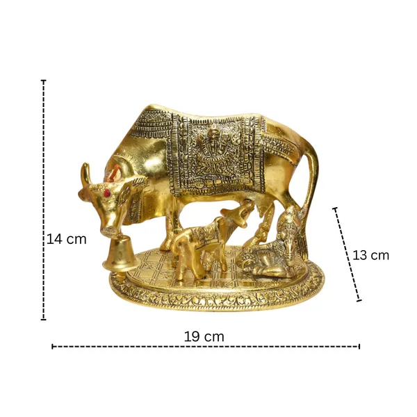 Gold-Toned_Religious_Kamdhenu_Cow_And_Calf_Figurine