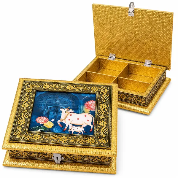 Decorative_Wooden_Dry_Fruit_with_4_Compartments_|_Handcrafted_Oxidized_Meenakari_Design