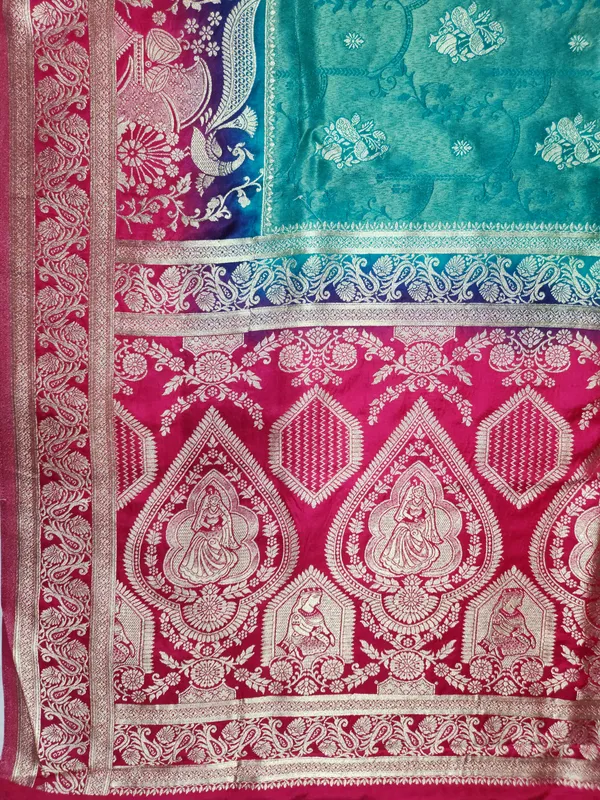 Turquoise_Woven_Zari_Saree_for_Women