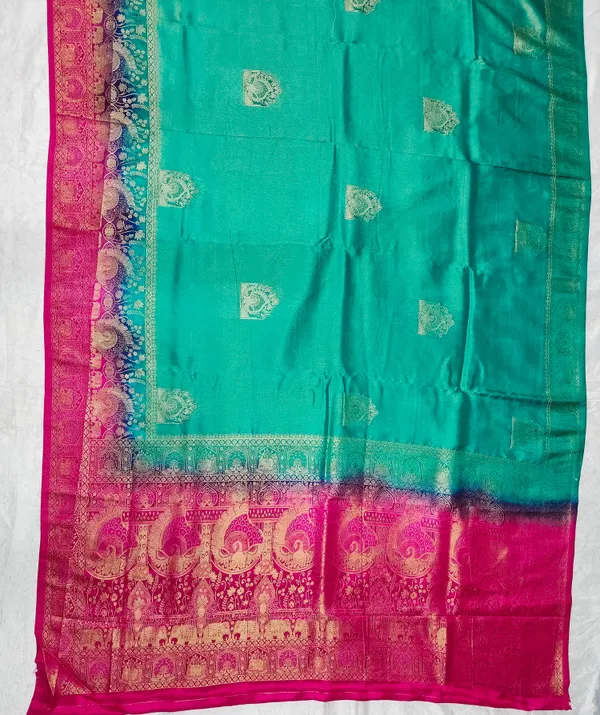 Pink_And_Teal_Silk_Saree_For_Women