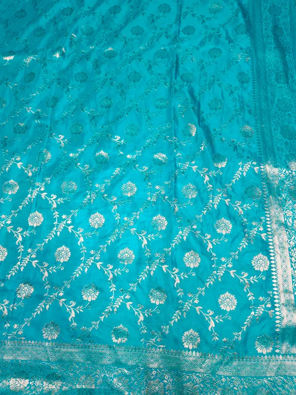 Turquoise_Brocade_Saree_for_Women