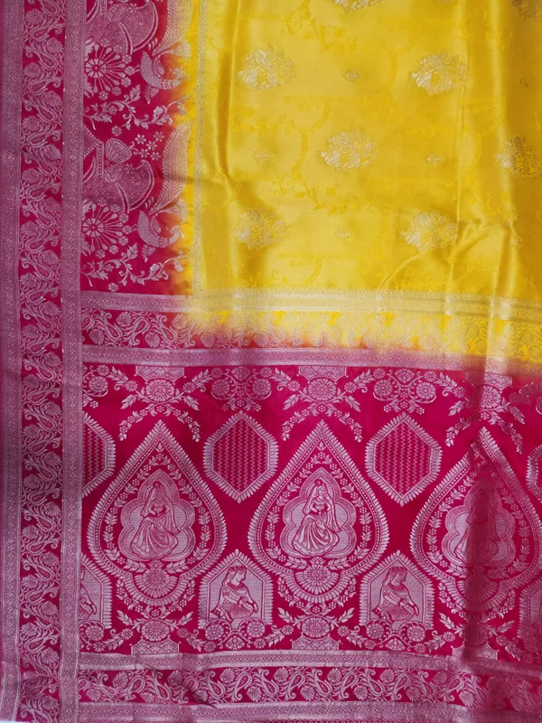 Red_And_Yellow_Silk_Blend_Woven_Saree_For_Women