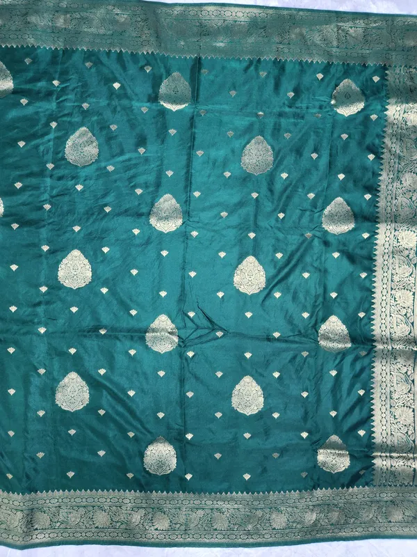 Teal_Silk_Zari_Woven_Saree_For_Women