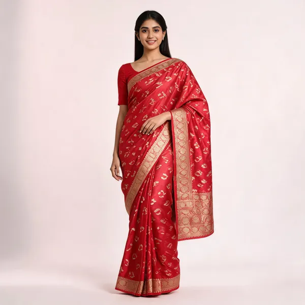 Red_Silk-Satin_Zari_Woven_Traditional_Saree_For_Women