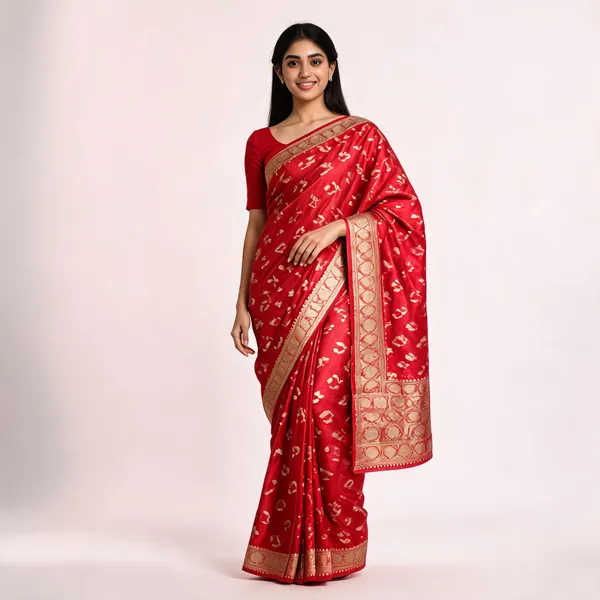 Red_Silk-Satin_Zari_Woven_Traditional_Saree_For_Women