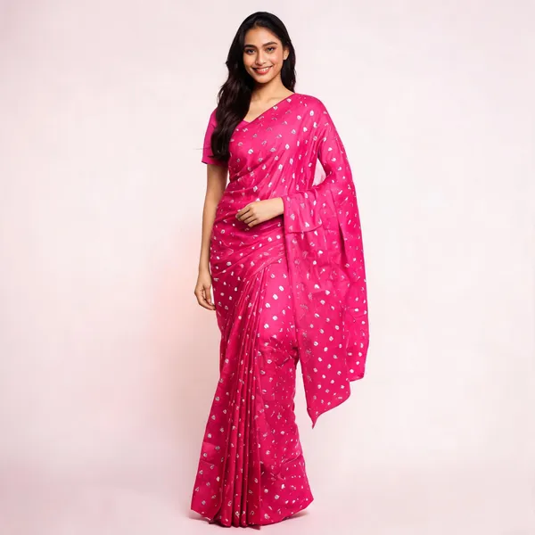 Pink_Silk-Satin_Woven_Silver_Motifs_Saree_For_Women