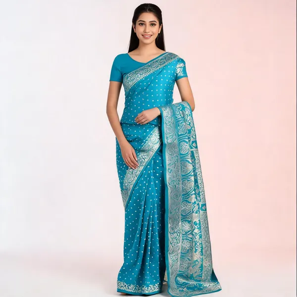 Blue_Silk-Satin_Woven_Traditional_Saree_For_Women