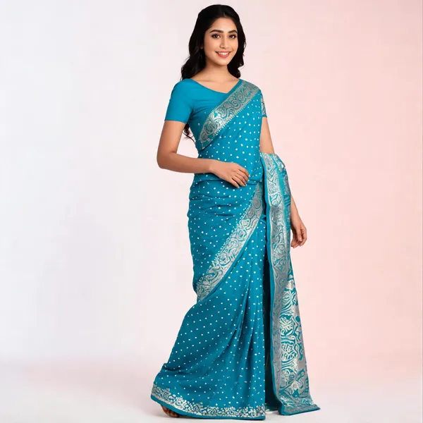 Blue_Silk-Satin_Woven_Traditional_Saree_For_Women