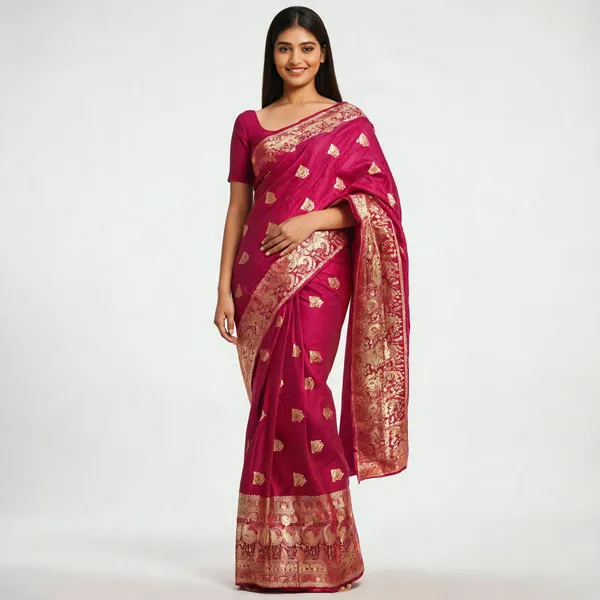 Pink_Silk-Satin_Woven_Zari_Border_Saree_For_Women