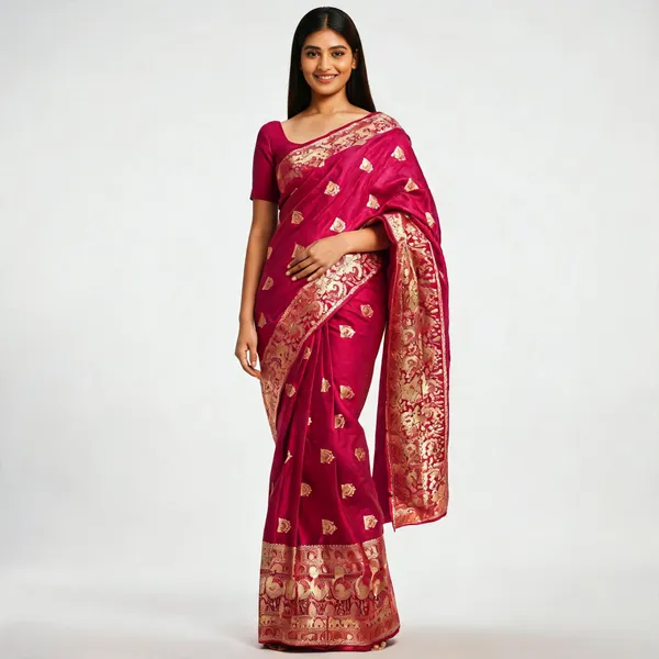 Pink_Silk-Satin_Woven_Zari_Border_Saree_For_Women
