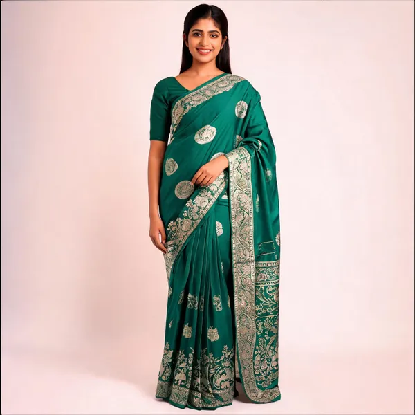 Green_Silk-Satin_Woven_Zari_Saree_For_Women