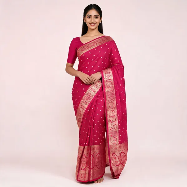 Pink_Silk_Satin_Banarasi_Saree_For_Women