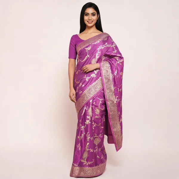 Purple_Silk_Satin_Woven_Saree_For_Women