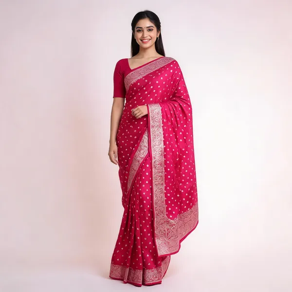 Magenta_Silk_Satin_Zari_Saree_For_Women