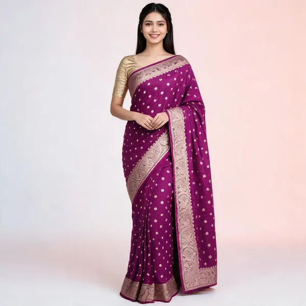 Purple_Silk_Satin_Zari_Woven_Saree_For_Women