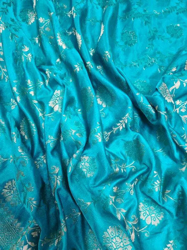 Turquoise_Brocade_Saree_for_Women
