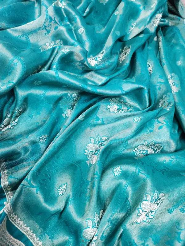 Turquoise_Brocade_Unstitched_Fabric_for_Men
