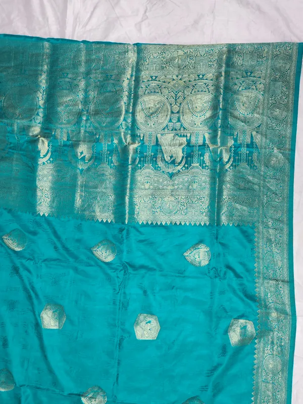 Turquoise_Woven_Traditional_Saree_for_Women