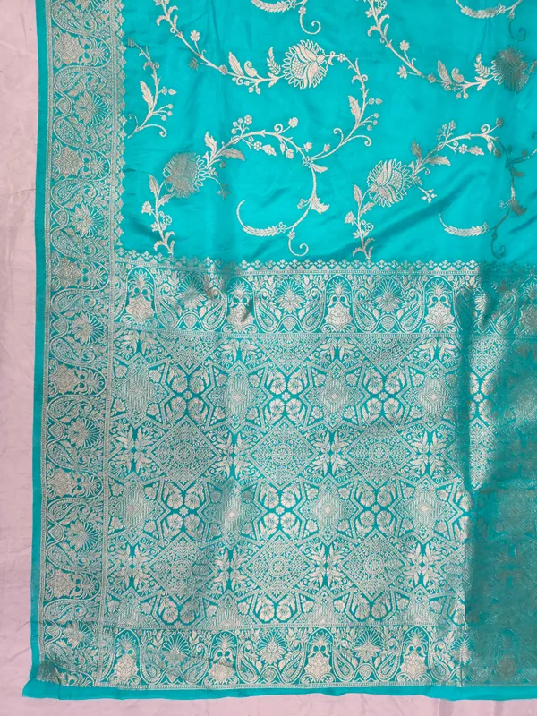 Turquoise_Silk_Banarasi_Saree_for_Women