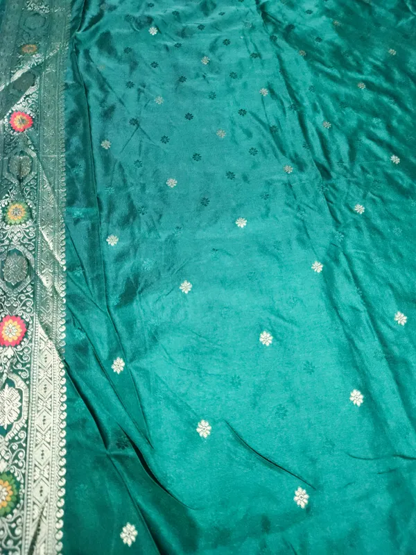 Teal_And_Pink_Woven_Saree_for_Women