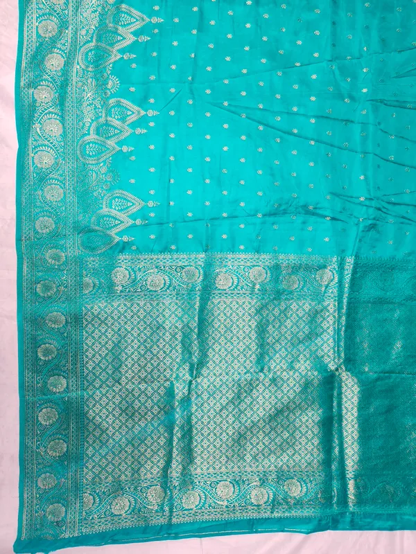 Turquoise_Woven_Saree_For_Women