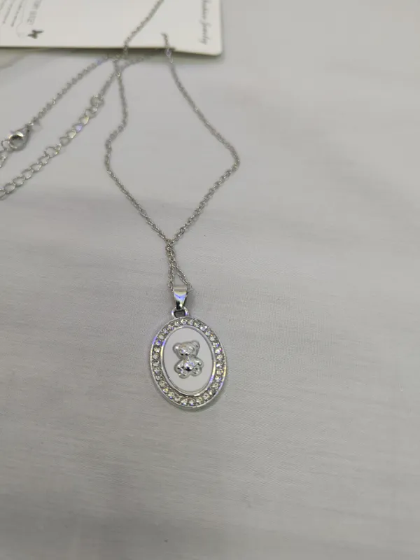 Silver_Stainless_Steel_Anti_Tarnish_Oval_Teddy_Pendant_Necklace_For_Women_Pack_Of_2