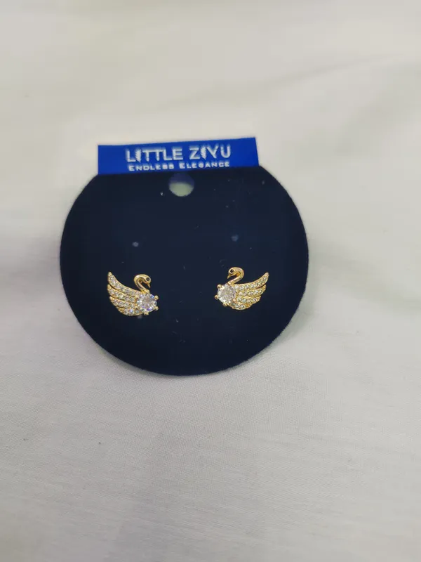 Gold_Stainless_Steel_Swan_Stud_Earrings_For_Women_Pack_Of_2