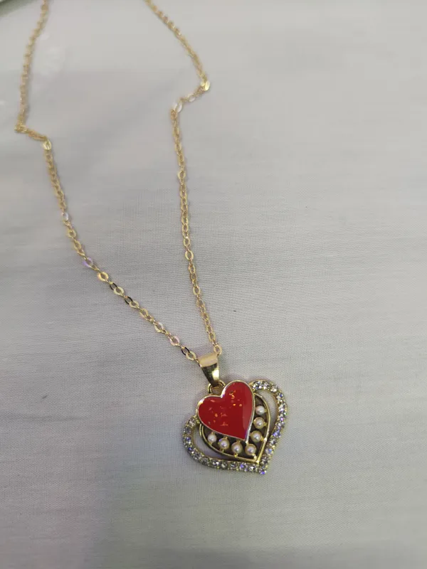 Gold_Stainless_Steel_Anti_Tarnish_Heart_Pendant_Necklace_For_Women_Pack_Of_2