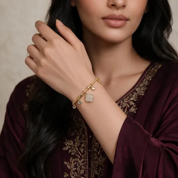 Gold_Stainless_Steel_Charm_Bracelet_For_Women