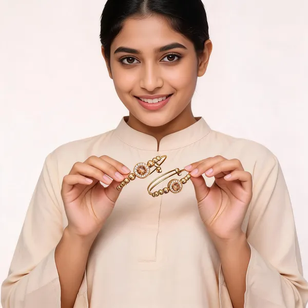 Gold_Stainless_Steel_Embellished_Bracelet_For_Women