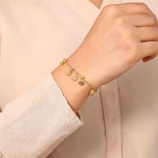 Gold_Stainless_Steel_Anti_Tarnish_Eye_Charm_Bracelet_For_Women