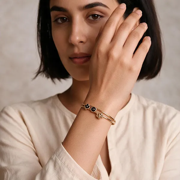 Gold_Stainless_Steel_Anti_Tarnish_Open_Cuff_Charm_Bracelet_For_Women