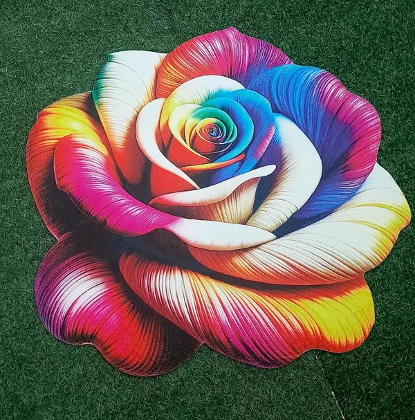 Rubber_Floral_Print_Flower_Shaped_Floor_Mat