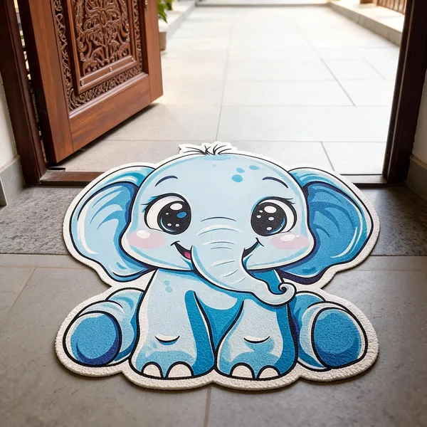 Rubber_Cartoon_Elephant_Print_Decorative_Door_Mat