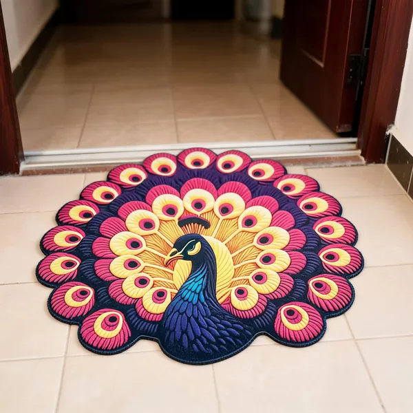 Rubber_Decorative_Peacock_Print_Door_Mat