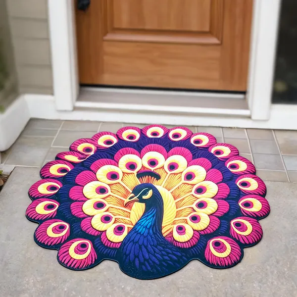 Rubber_Decorative_Peacock_Print_Door_Mat