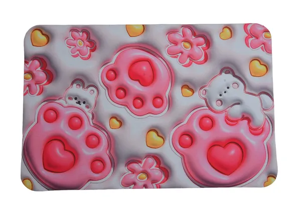 Rubber_Cartoon_Teddy_Bear_Print_Pink_Door_Mat