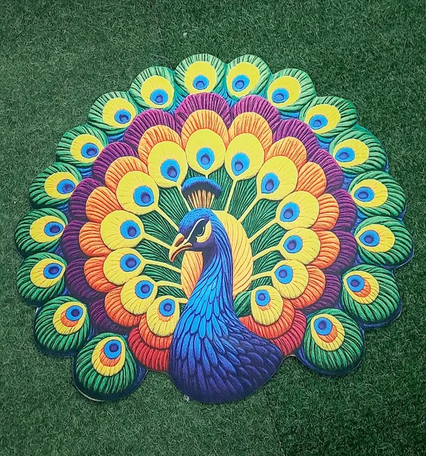 Rubber_Decorative_Peacock_Print_Round_Floor_Rug