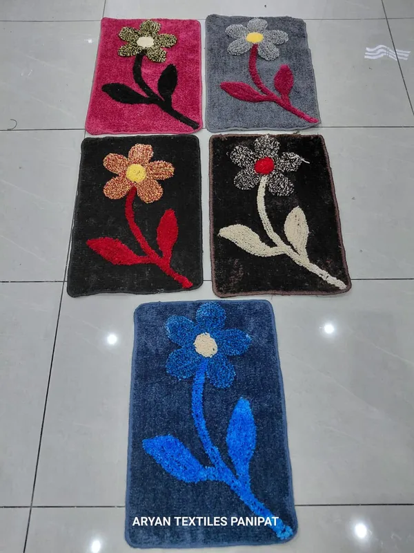 Floral_Pattern_Rectangular_Bath_Mat_Set