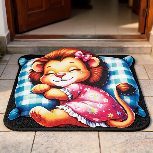 Rubber_Cartoon_Lion_Print_Multicolor_Door_Mat