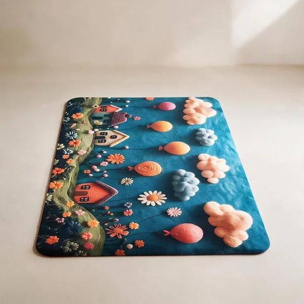 Rubber_Floral_House_Print_Blue_Floor_Mat