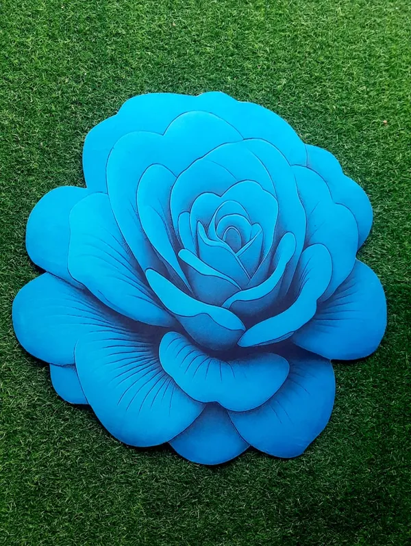 Rubber_Floral_Blue_Rose_Print_Decorative_Door_Mat