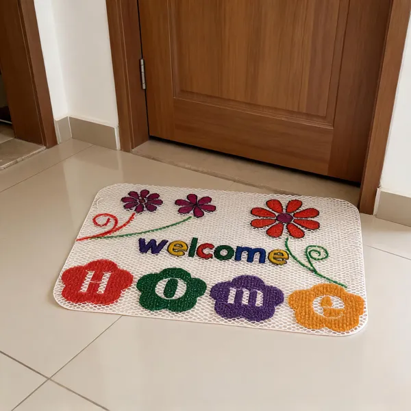 Pvc_Mesh_Floral_Welcome_Print_Door_Mat