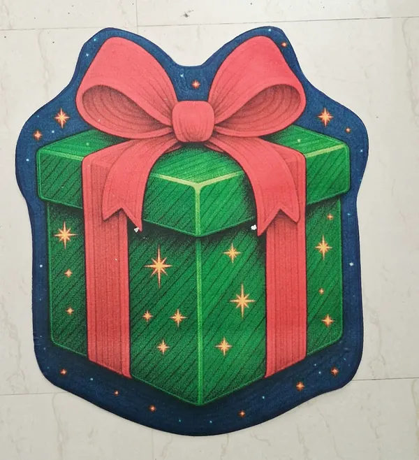 Rubber_Christmas_Green_Gift_Box_Print_Decorative_Door_Mat_Pack_Of_2